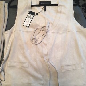 BCBG suede vest with side ties
